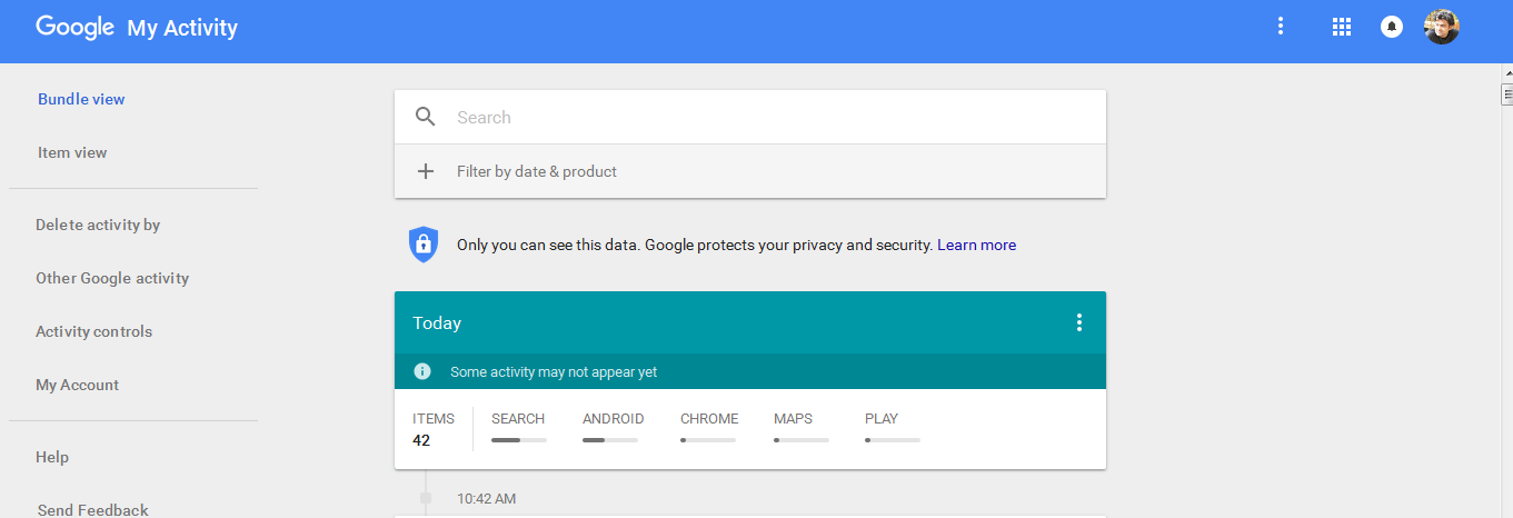 delete Google History